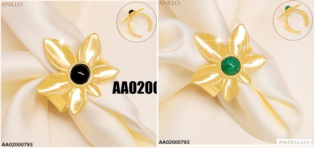 ANILLO FLOR ESTRELLA CENTRO COL.SURT RA066-131