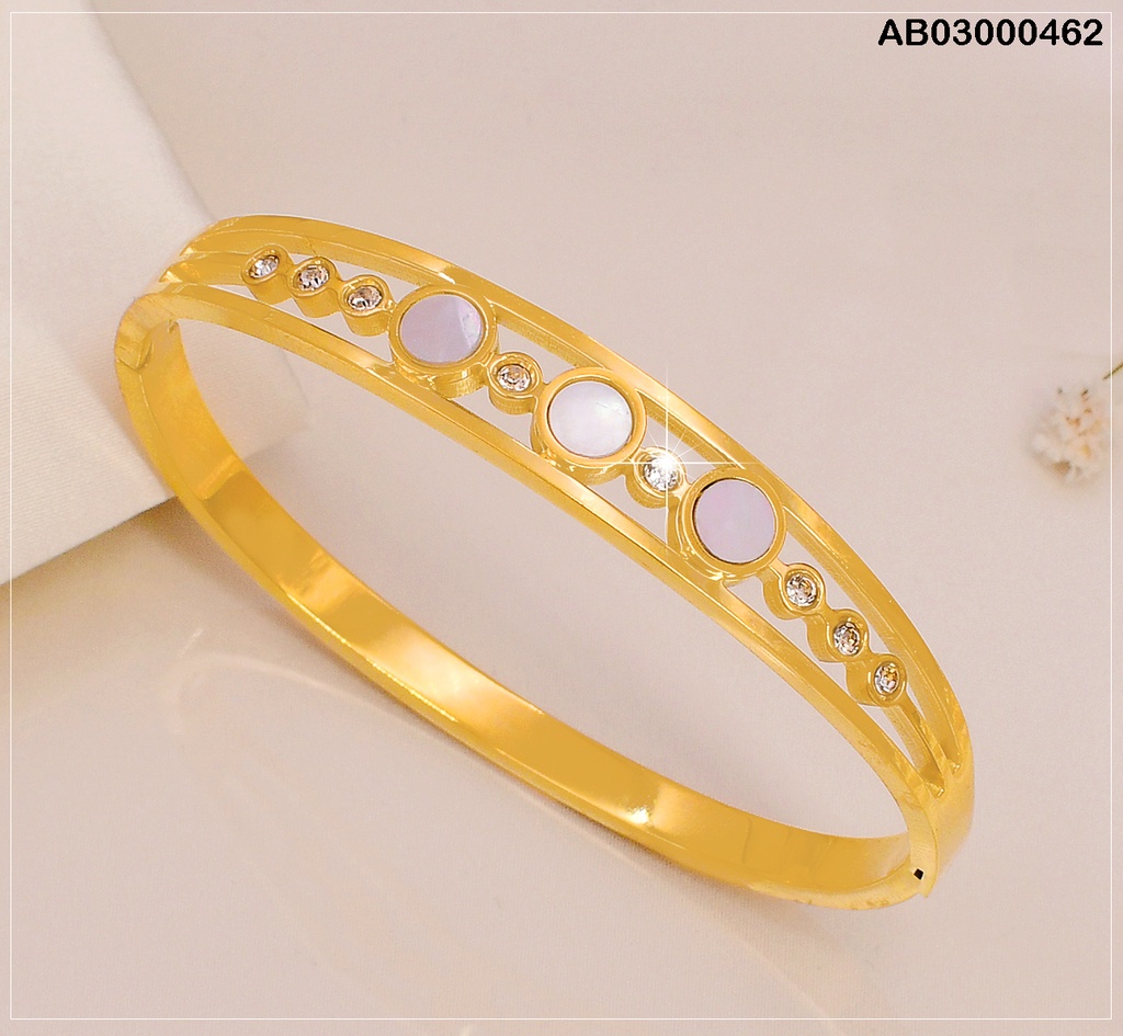 BRAZALETE  DOR. CIRCULO NACAR/ ZIRCONIAS/ VD080471-188