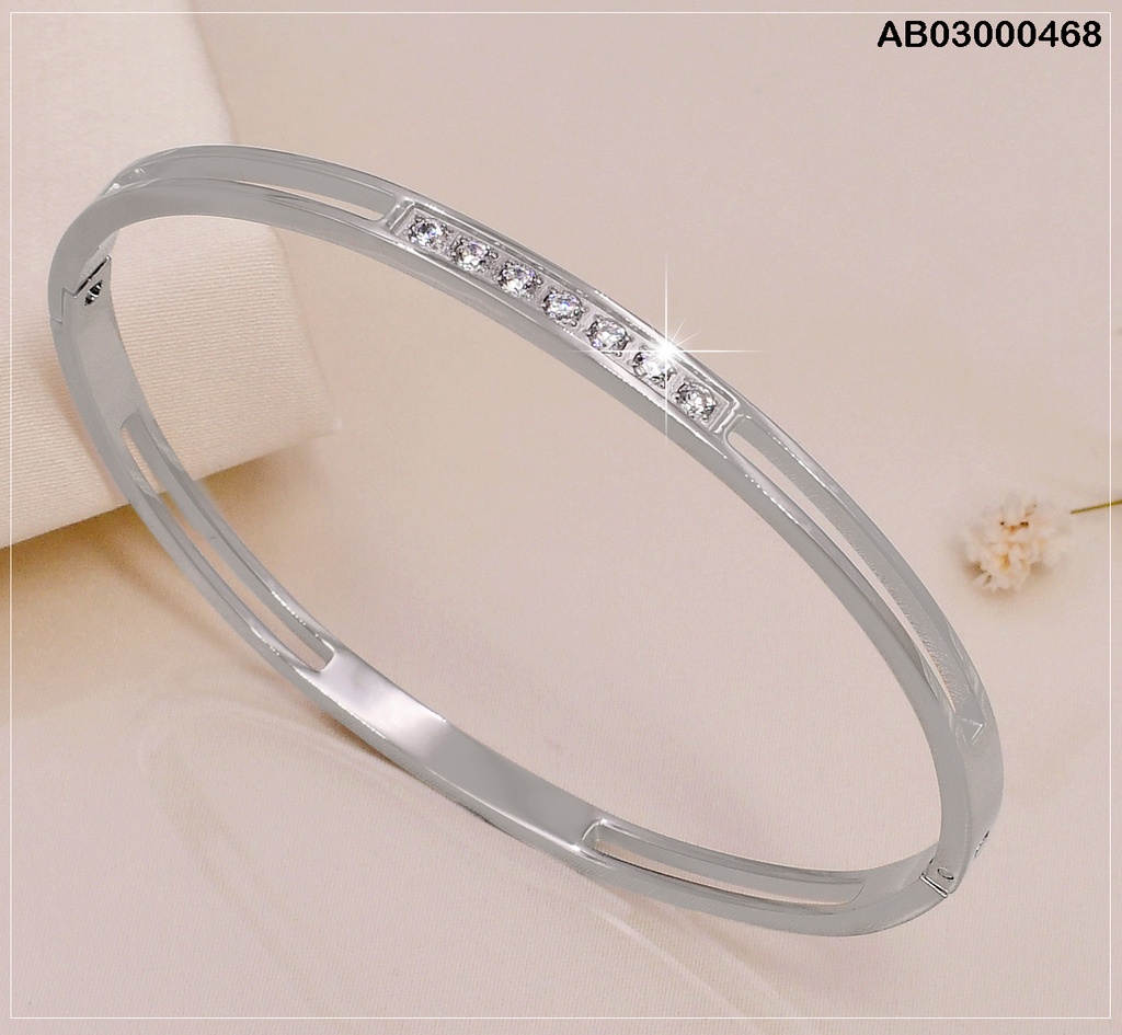 BRAZALETE CERRADO PLAT. ZIRC HORIZONTAL / VD080482-188