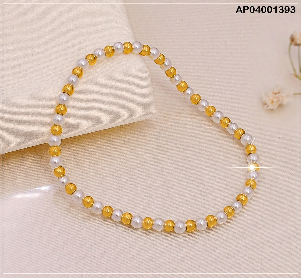 PULSERA PERLAS PEQUEÑAS BLANCAS/ DORADAS  BB3101803