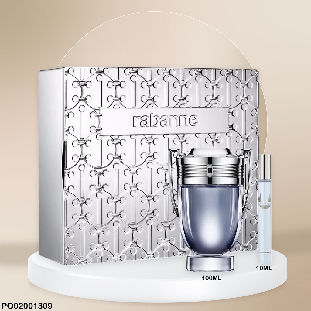 ESTUCHE PERFUMES INVICTUS PACO RABANNE(METAL PLAT)100/10ML EDT