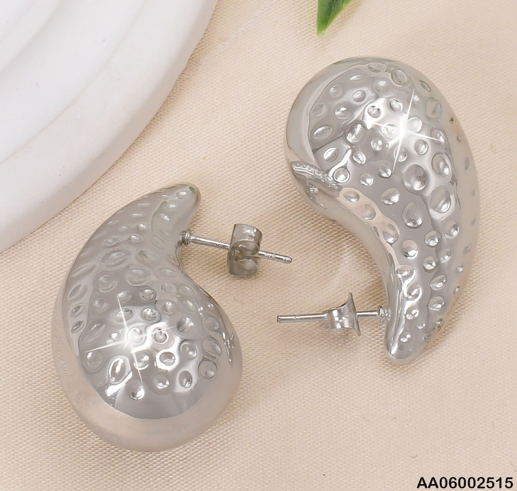 ARETES GOTA PLAT.(TDC) PUNTEADAS/LISA CENTRO EA610-1 GR