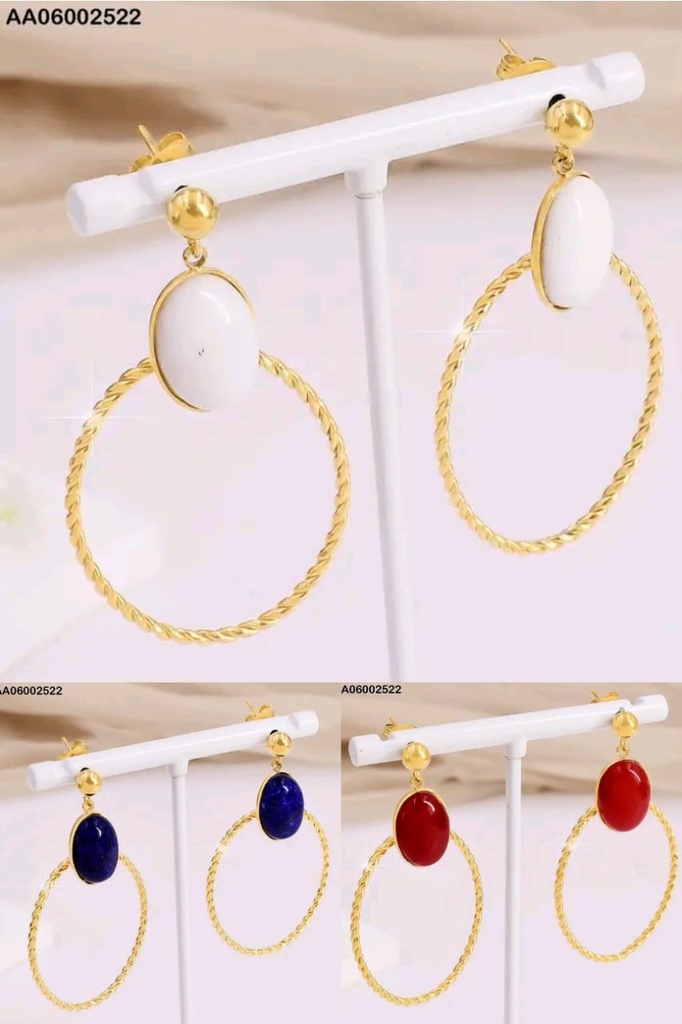 ARETES OVALO COL.SURT.COLGANTE CROQUI TORNEADO EA502-45