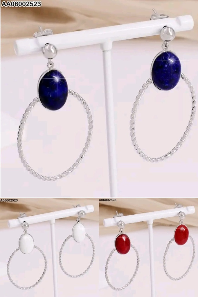 ARETES PLAT.OVALO COL.SURT.COLGANTE CROQUI TORN.EA503-45