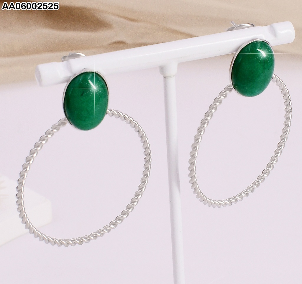 ARETES PLAT. OVALO COL.SURT.COLGANTE CIRC.TORNEADO EA422-45