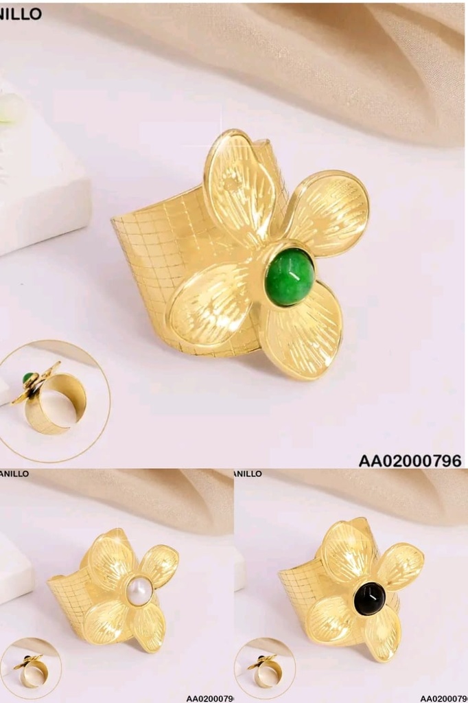 ANILLO FLOR 4 PETALOS CENTRO SURT.RA150-131