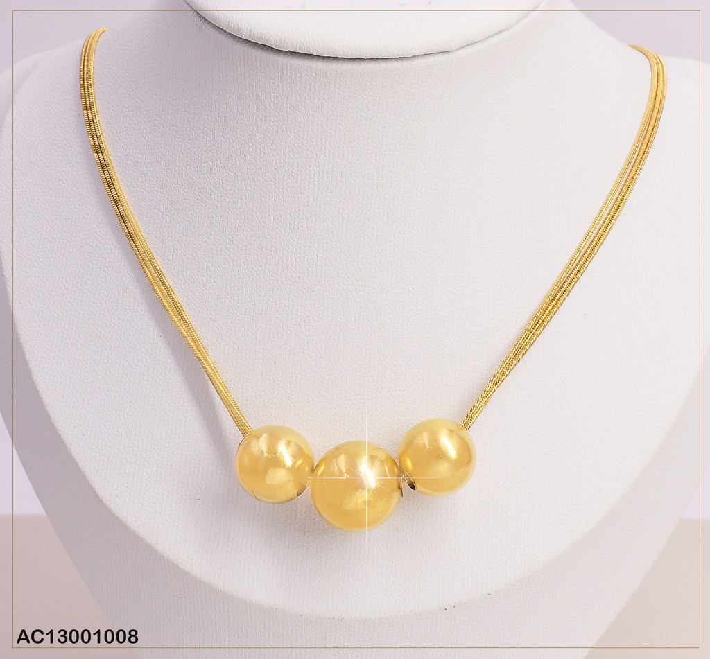 CADENA TRIPLE FINA / TRIPLE DIJE PELOTAS MOD. CA303-45