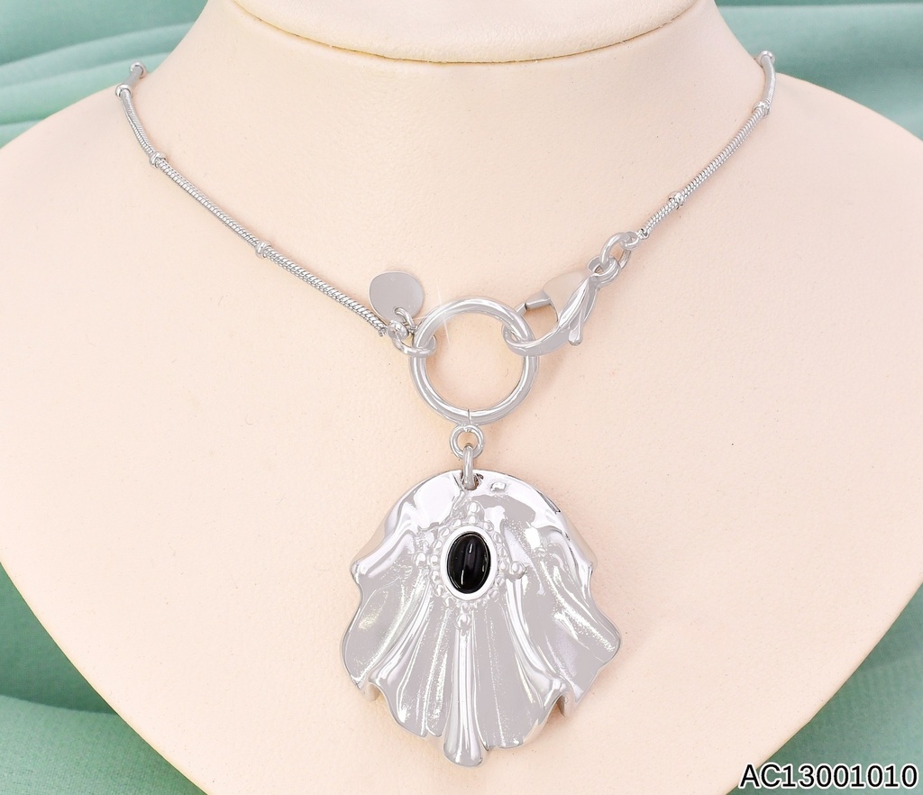 CADENA COLA DE RATON PLAT/ DIJE PLIEGOS /PERLA CENTRO  CA224-131