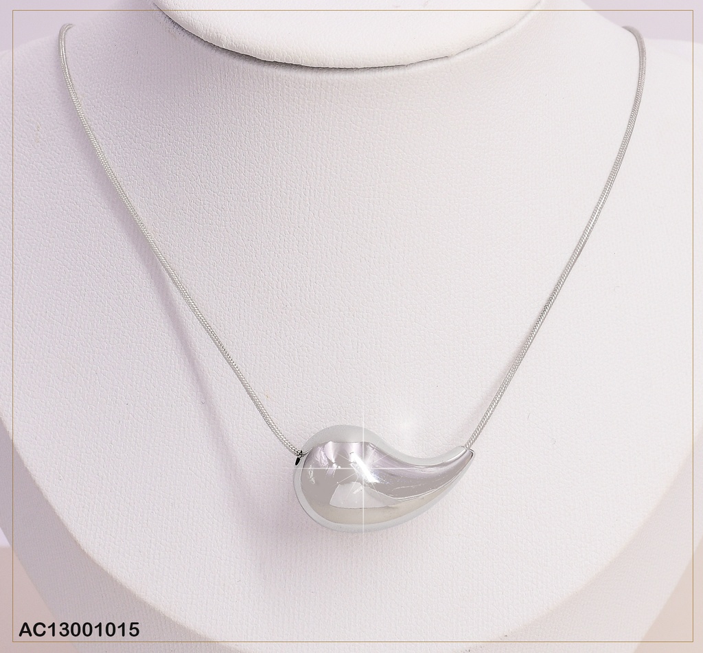 CADENA FINA PLAT/ DIJE GOTA HORIZONTAL CA319-1
