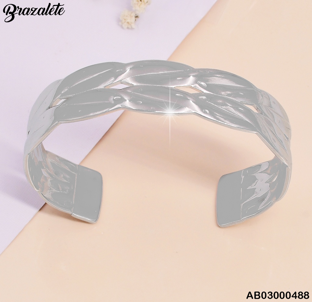BRAZALETE PLAT.DOBLE LINEA HOJAS BA148-131