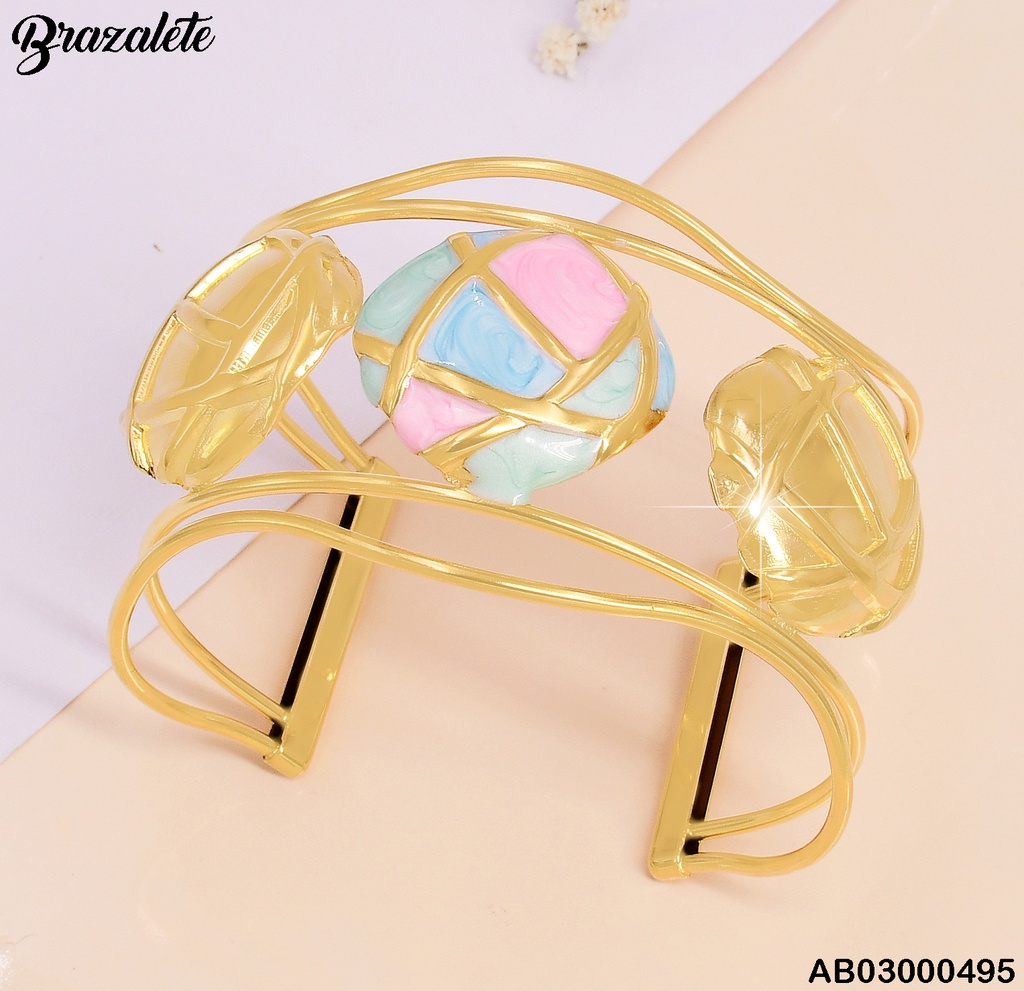 BRAZALETE 🟡/ENREJADO COL PASTELES/🟡BA167-45