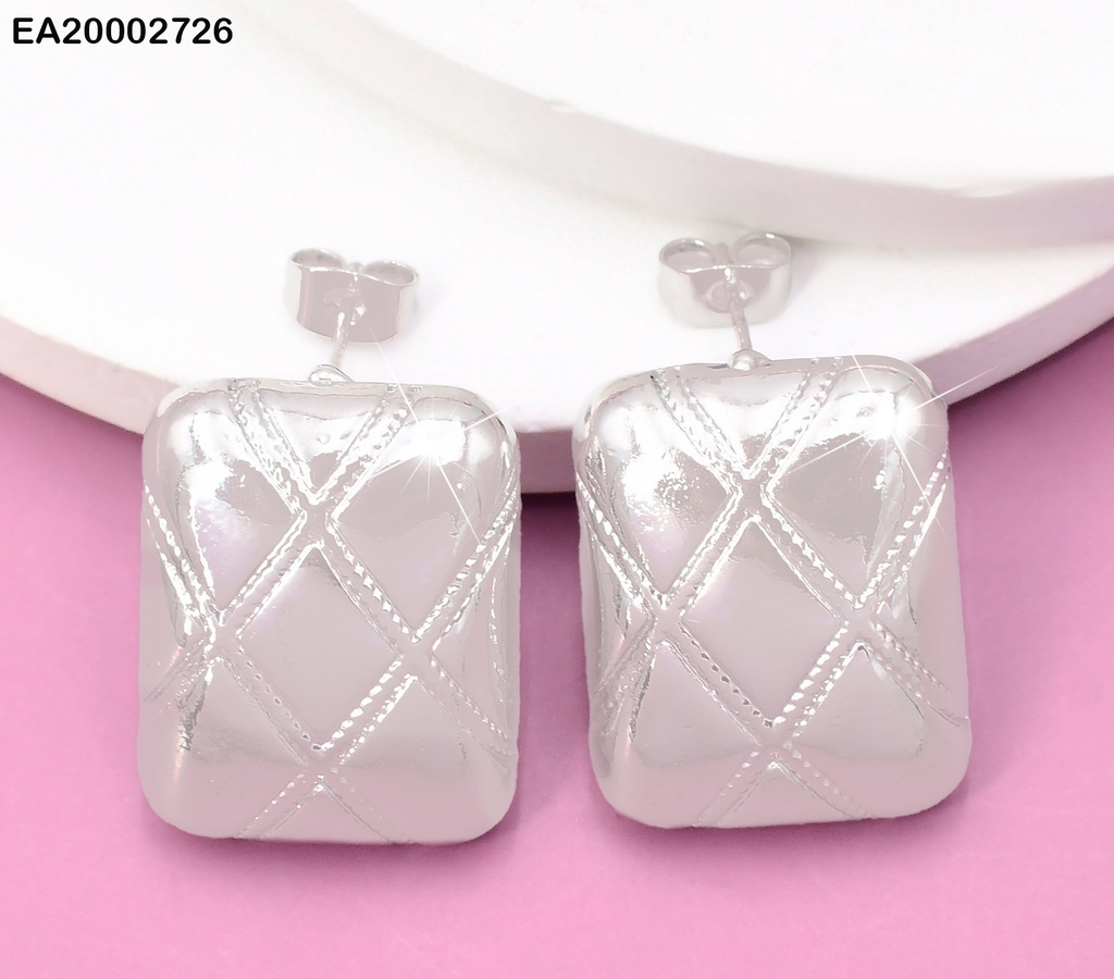 ARETES PLAT. RECTANGULO GRAB.ROMBOS EE676-130 (NPE2025)