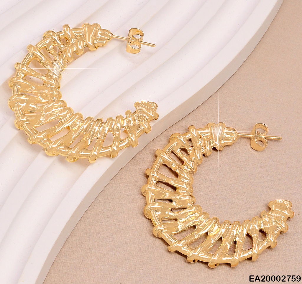 ARETES DOR.  MEDIA LUNA ENTRELAZADA EE683-130 (NPE2025)