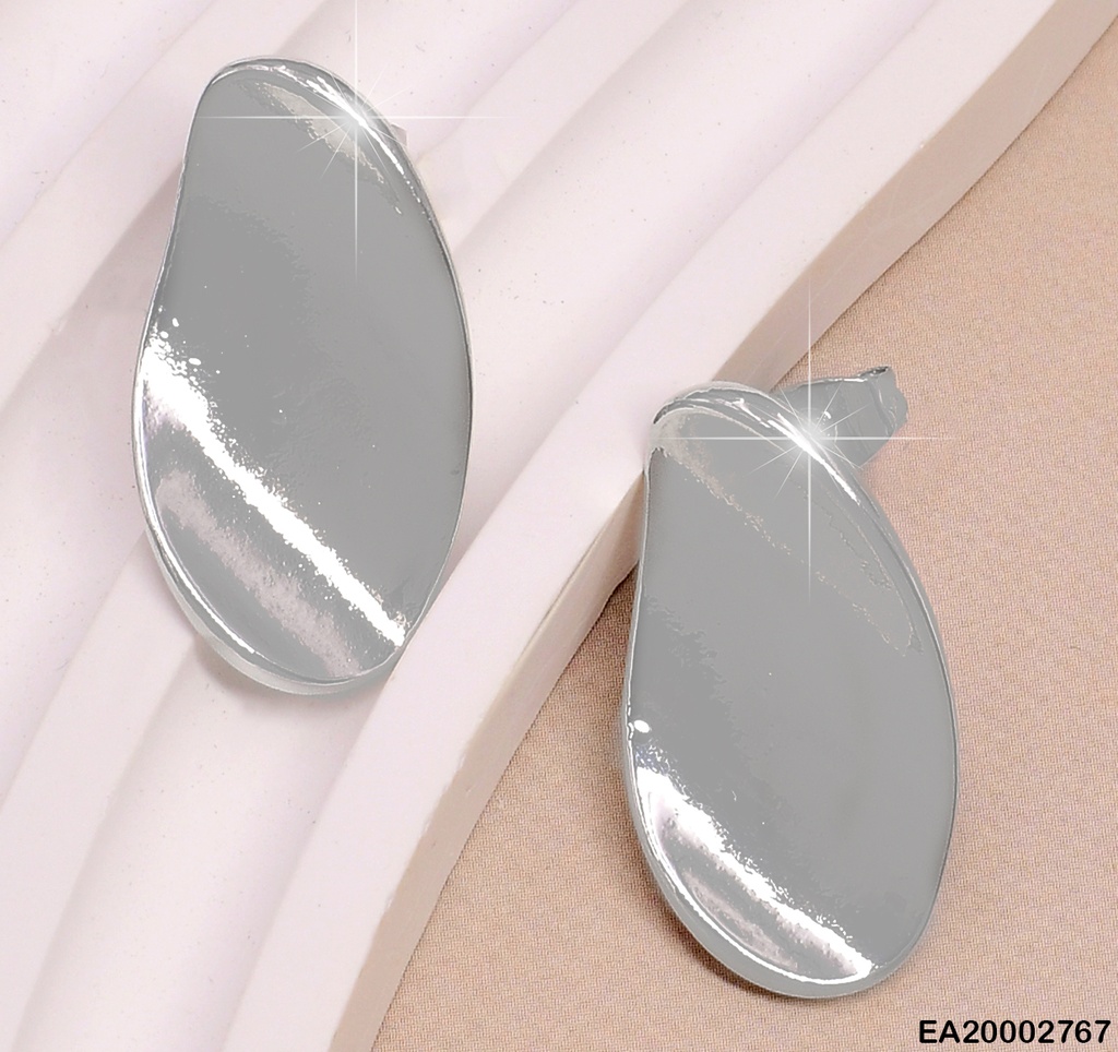 ARETES PLAT. OVALO ONDULADO EE763-9 (NPE2025)