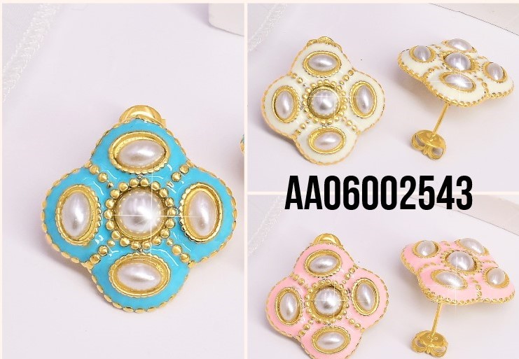 ARETES ROMBO REDONDEADO, COL.SURT, PERLAS EA498-131