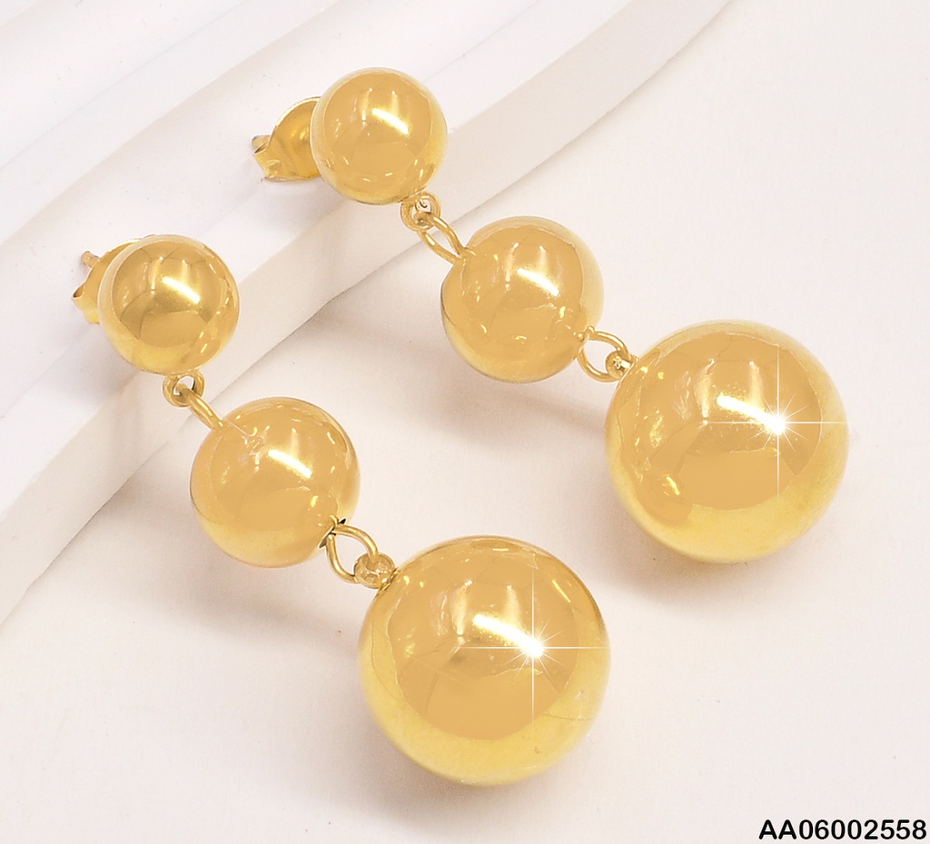 ARETES 3 PELOTAS TAMAÑOS ASCENDENTES EA471-45