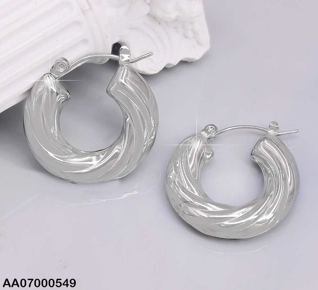 ARGOLLAS PLAT. LINEAS TORNEADAS 25*25MM EA628-1