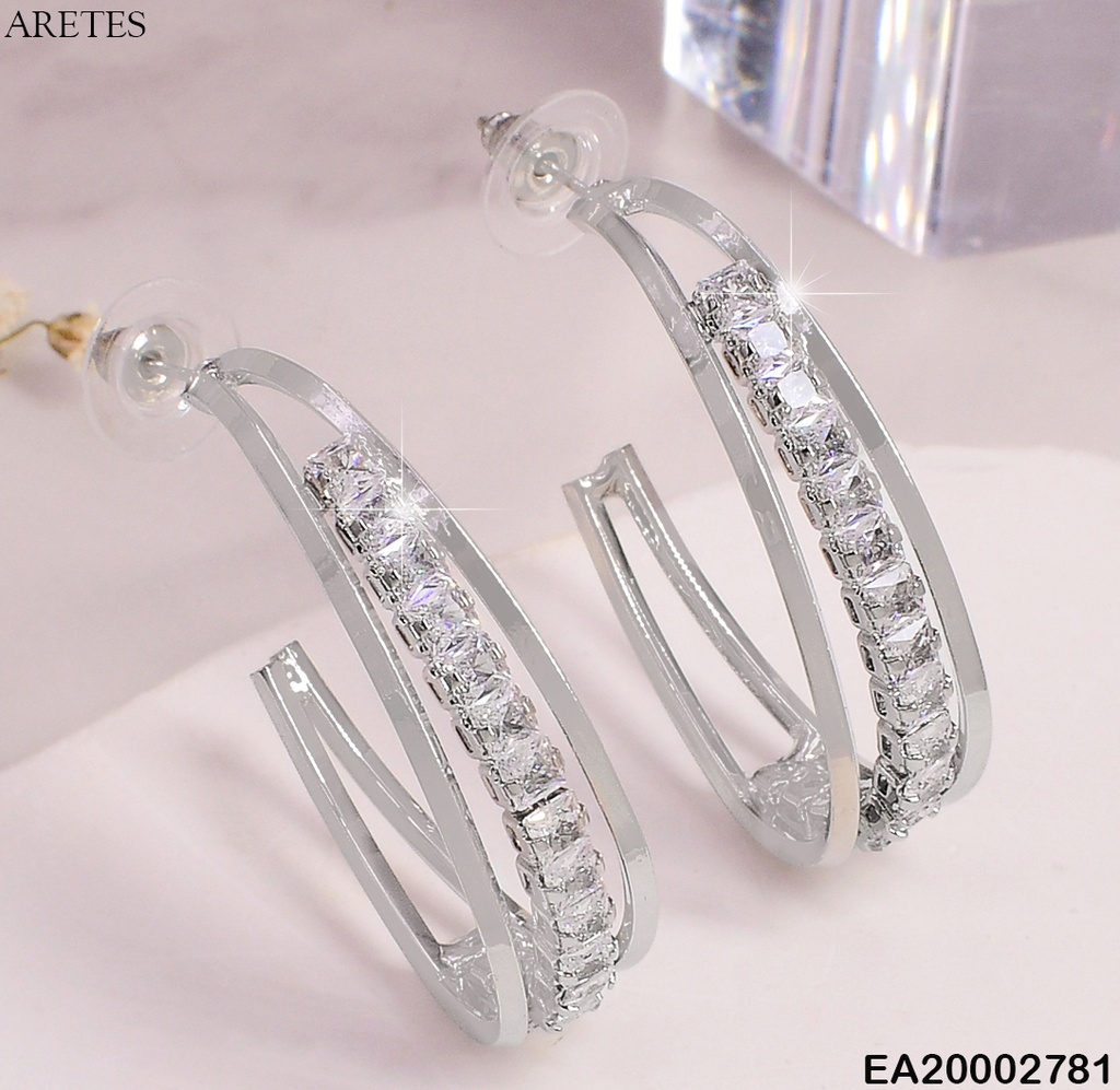 ARETES PLAT. "J" DOBLE LINEA/CENTRO LINEA ZIRC. EE257-132