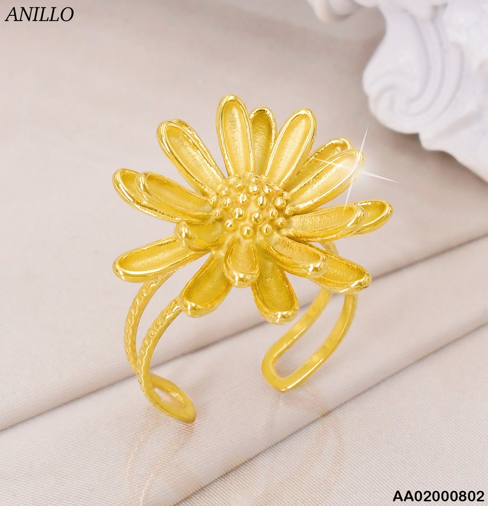 ANILLO AJUSTABLE FLOR MULTIPLES PETALOS RA054