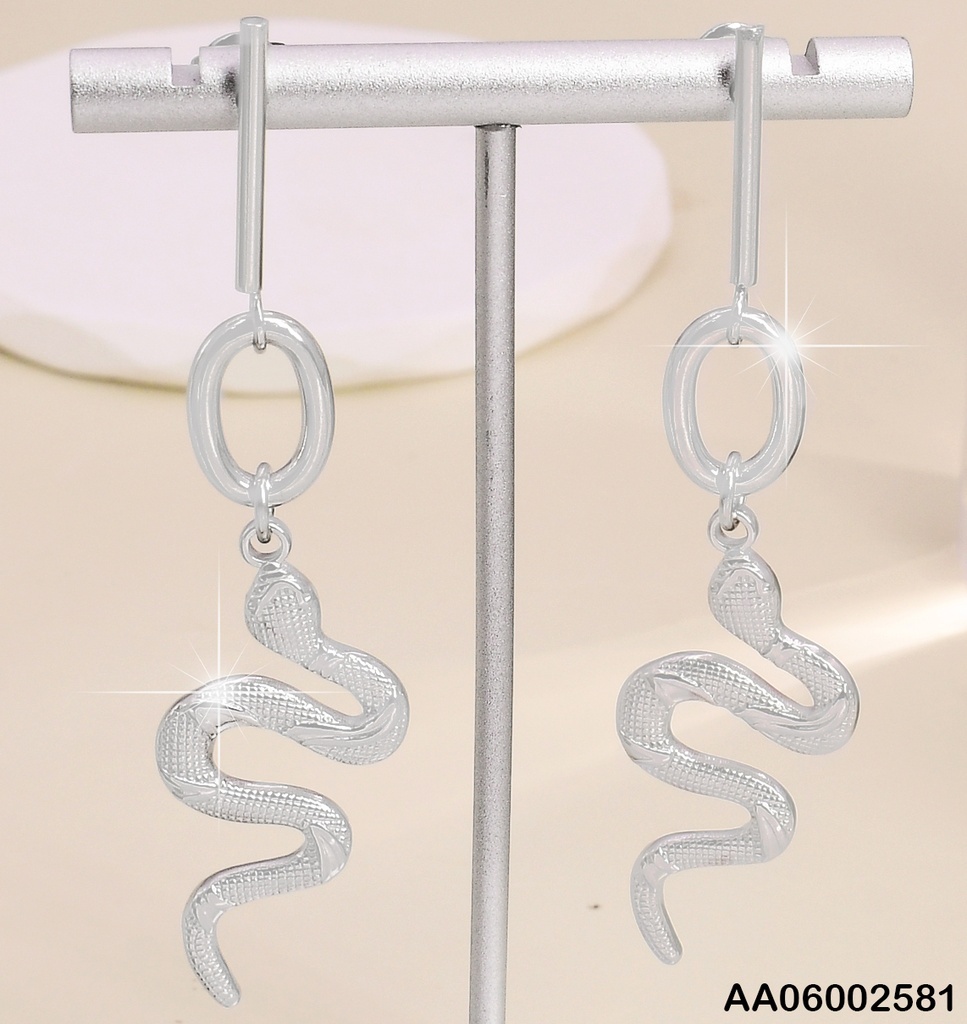 ARETES PLAT. LINEA VERT./"0"/COLGANTE SERPIENTE EA519-131