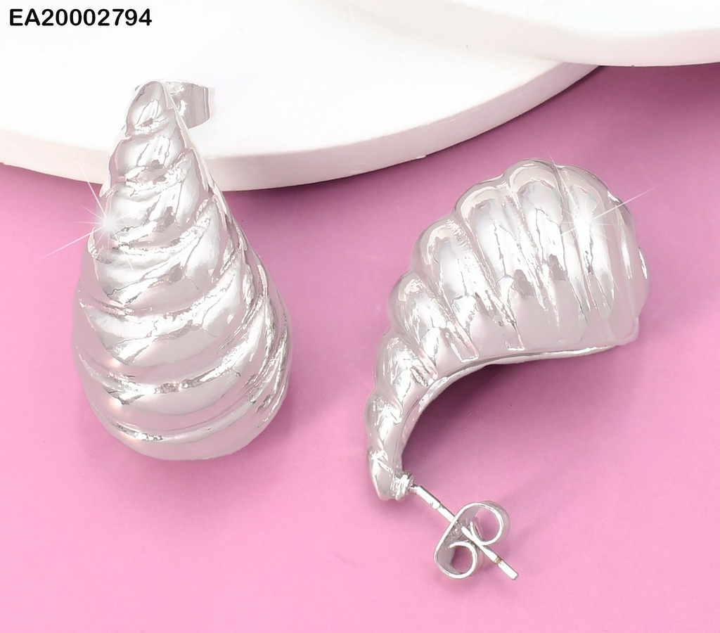 ARETES PLAT. GOTA RAYAS  HORIZONTAL EE743-9 (TDC) (NPE2025)
