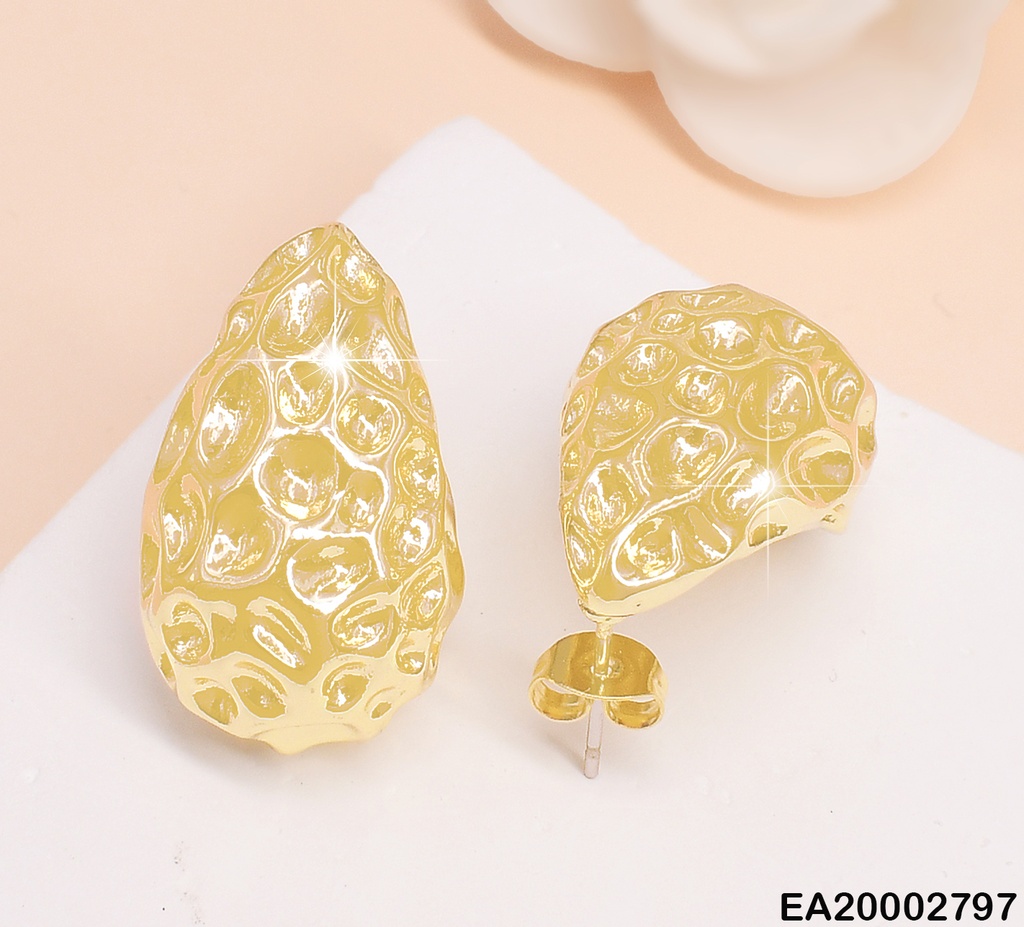 ARETES DOR.GOTA MEDIANA CORRUGADA PUNTEADA EE748-9 (TDC) (NPE2025)