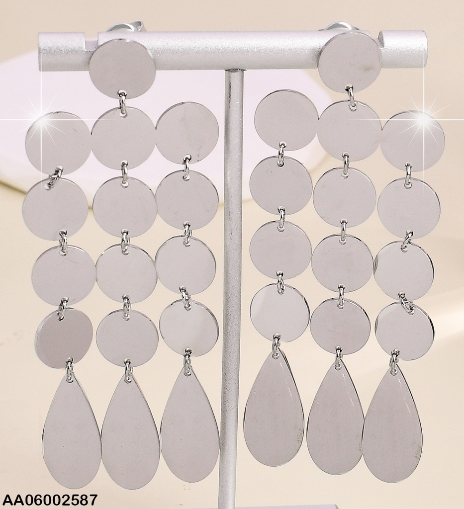 ARETES PLAT. 13 PLACAS RD/3 GOTAS LISAS EA545-131