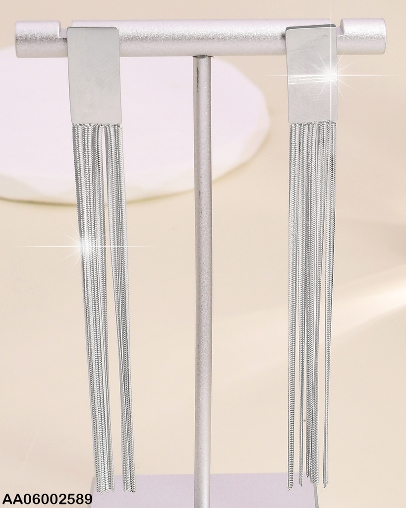 ARETES PLAT. RECT.VERTICAL C/5 LINEAS COLGANTES EA555-131