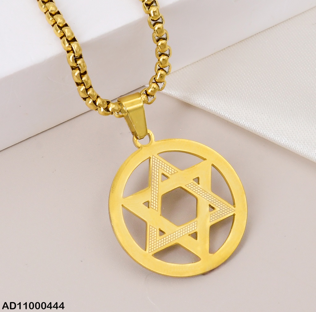DIJE ESTRELLA DE DAVID LISA/PUNTEADA EN CIRCULO 009V8