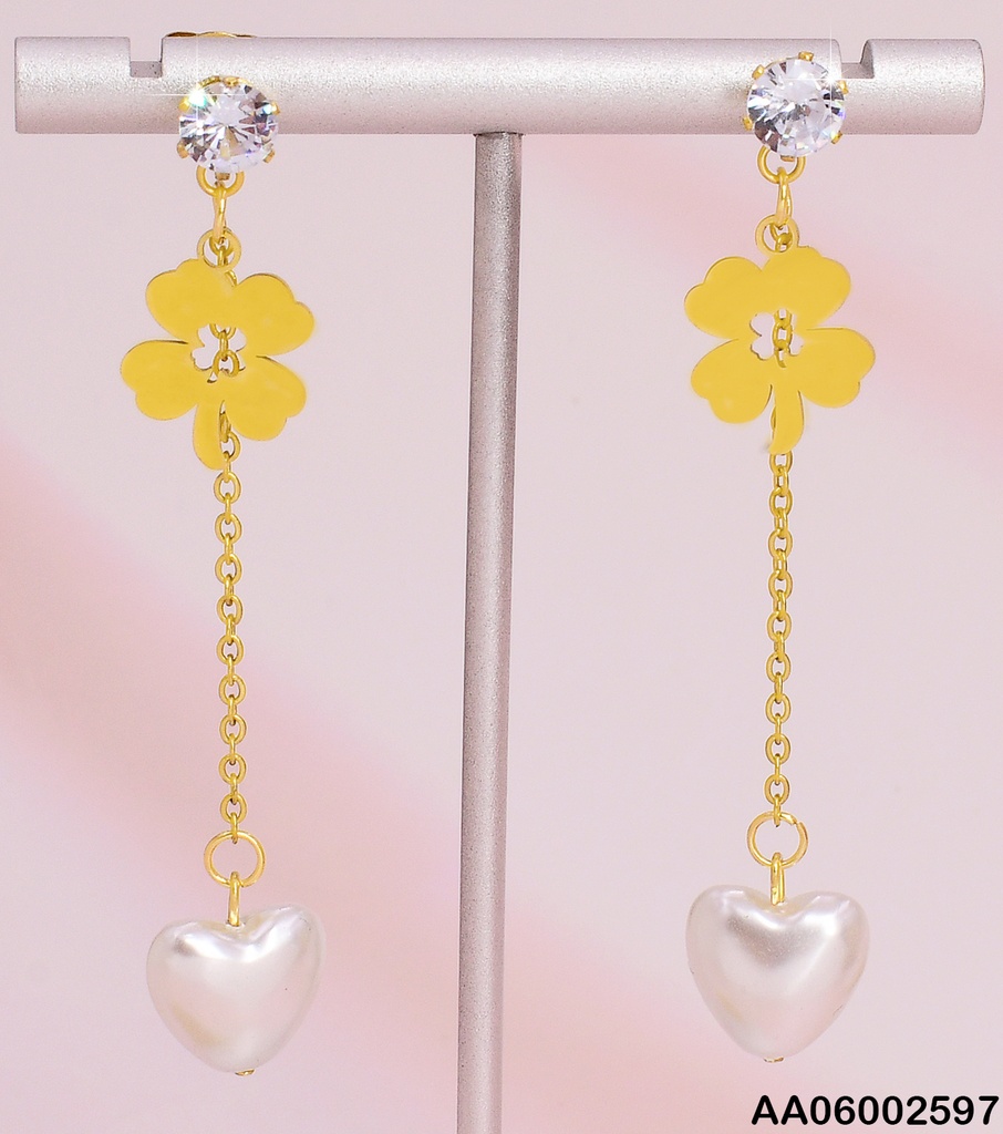 ARETE DOR. ZIRC/FLOR/ CADENITA CORAZON COLGANTE 0746801-W163