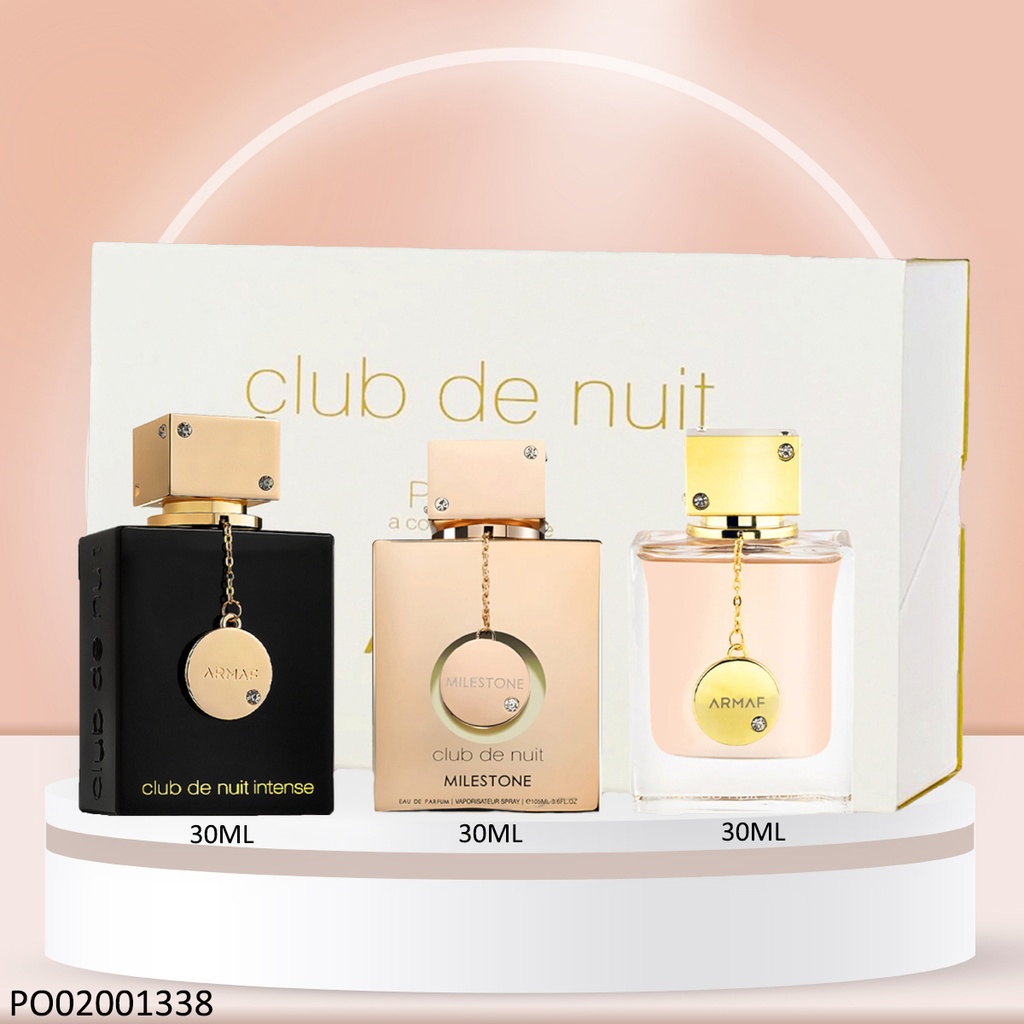 ESTUCHE 3PCS PERFUMES WOMEN CLUB DE NUIT ARMAF(WOMAN/MILESTONE/INTENSE)
