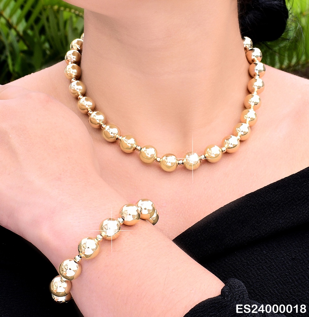 SET CADENA-PULSERA PELOTAS GR.SE455-9