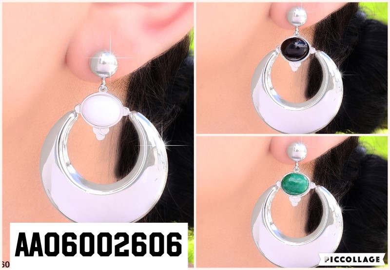 ARETES PLAT. PELOTA C/RD.HUECO-OVALO COL.SURT.EA507-45