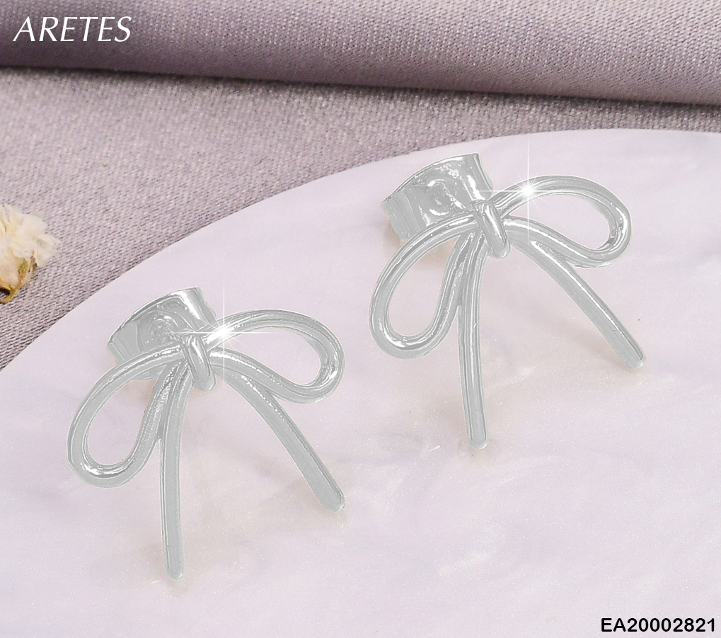 ARETES PLAT LAZO LISO OREJAS CAIDAS  CINTAS PEQ.  EE785-9