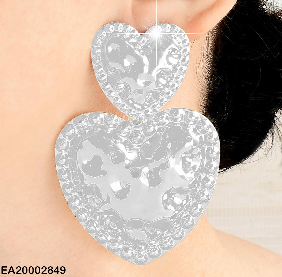 ARETES PLAT. 2 CORAZONES GR. ABOLLADOS VERTICAL EE840-9 (NPE2025)