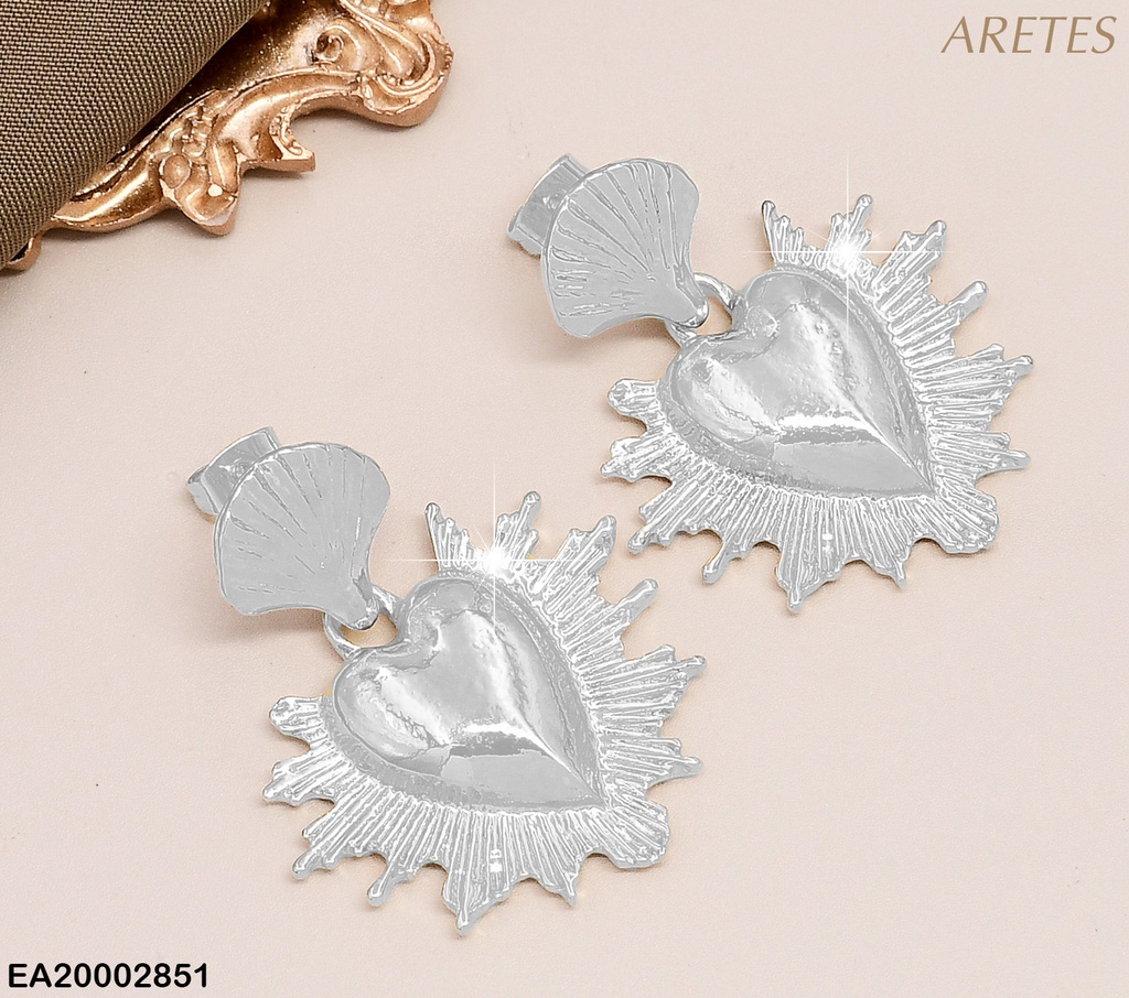 ARETES PLAT. OSTRA C/CORAZON C/BORDES LINEAS EE844-9 (NPE2025)