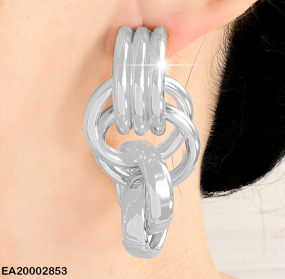 ARETES PLAT. "C"C/LINEAS GRAB.4 CIRCULOS ENTRELAZADAS EE846-9 (NPE2025)