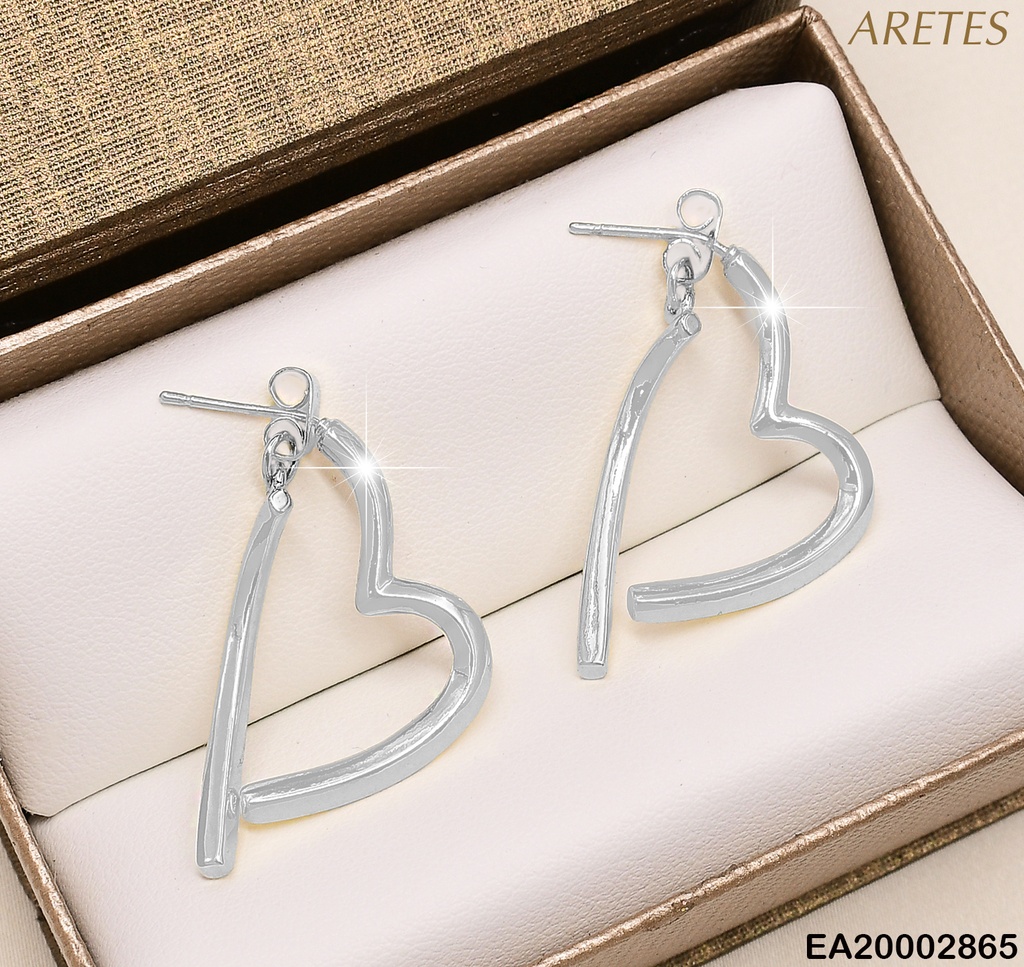 ARETES PLAT. CROQUI CORAZON ABIERTO EE864-9