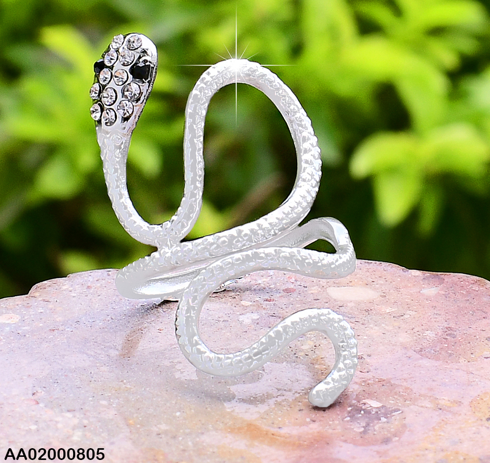 ANILLO SERPIENTE PLAT. CABEZA ZIRCONIAS RA129-131