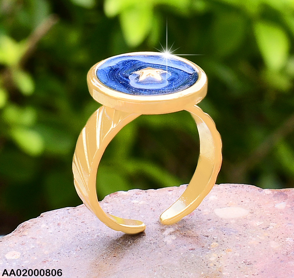 ANILLO AJUST. OVALADO FONDO AZUL/ESTRELLITA RA132-45