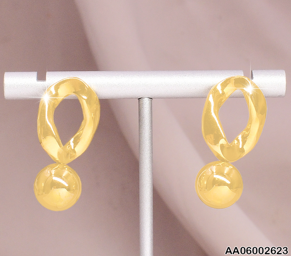 ARETES"0"APLANADAS C/PELOTA COLGANTE EA740-45