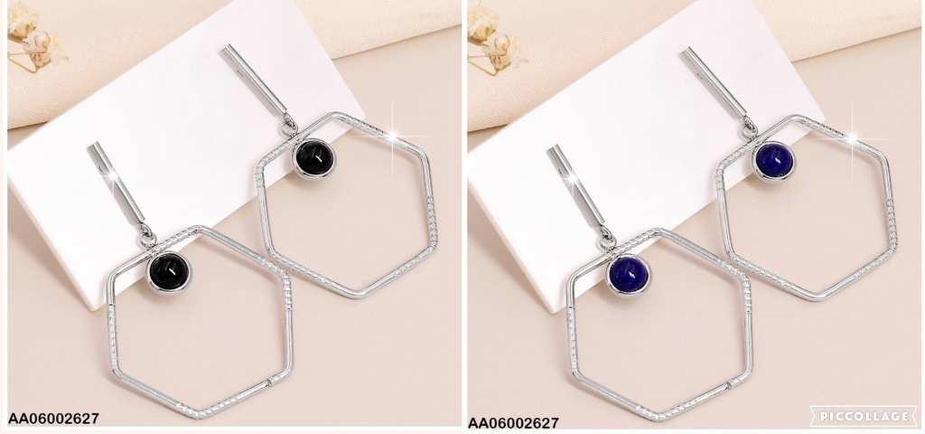 ARETE PLAT CILINTRO/ HEXAGONO/ PERLA COLGANTE COL SURT EA434-131