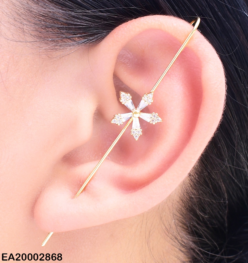 ARETES CAMALEON RECTO C/FLOR FINA  ZIRCONIAS A596-100 (NPE2025)