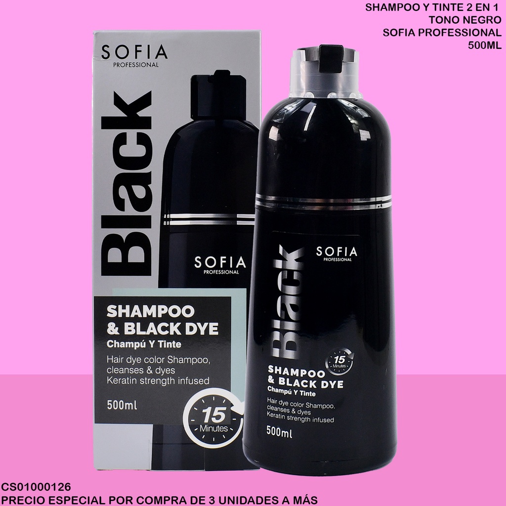 SHAMPOO TINTE NEGRO SOFIA 500ML S132A