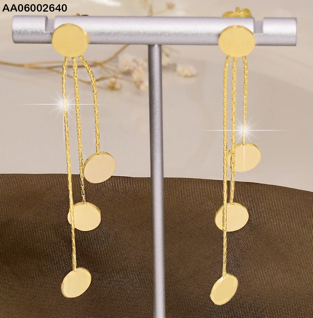 ARETES DOR CIRCULO/ 3 CIRC COLGANTES DESCENDENTES 1062