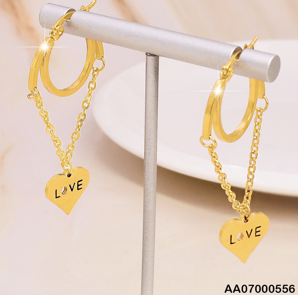 ARGOLLA C/CADENA EN "V" DIJE CORAZON"LOVE" 1394