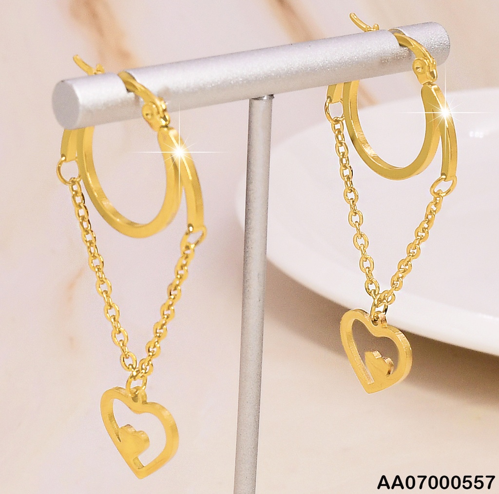 ARGOLLA C/CADENA EN "V" DIJE CROQUI CORAZON C/💛1395