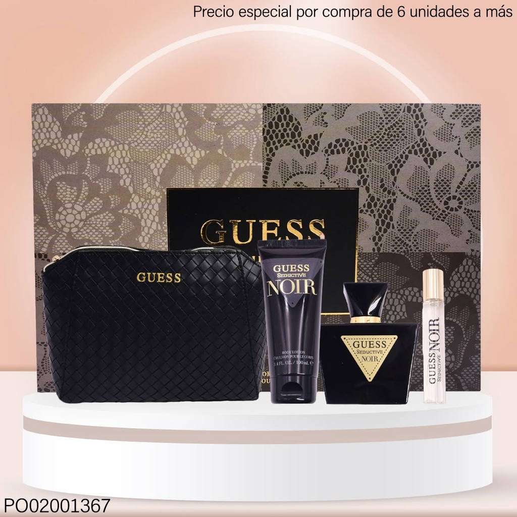 ESTUCHE PERFUMES GUESS SEDUCTIVE NOIR WOMEN 3PCS+COSMETIQUERA