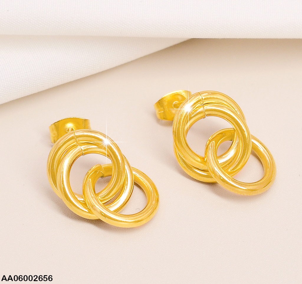 ARETES DOBLE CIRCULOS C/CIRCULO COLGANTE 1279