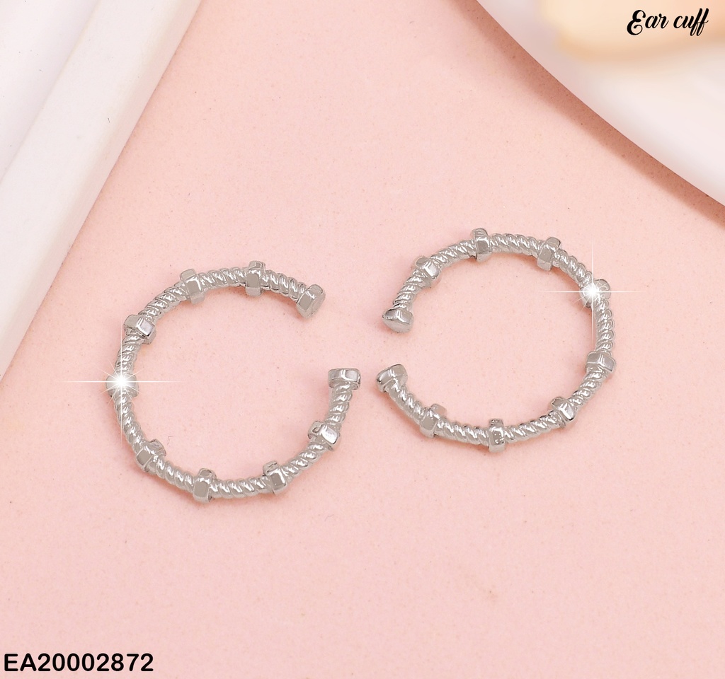 EAR CUFF PLATEADO DISEÑO TORNEADO MOD.003F1394-205